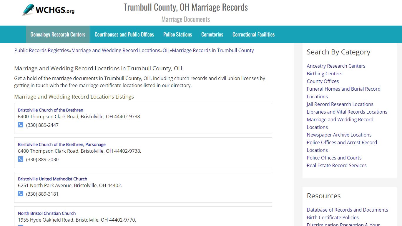 Trumbull County, OH Marriage Records - Marriage Documents